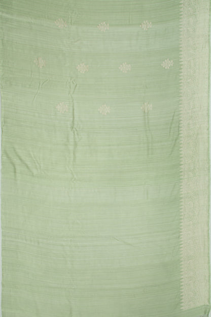 Tussar Butta Green Saree