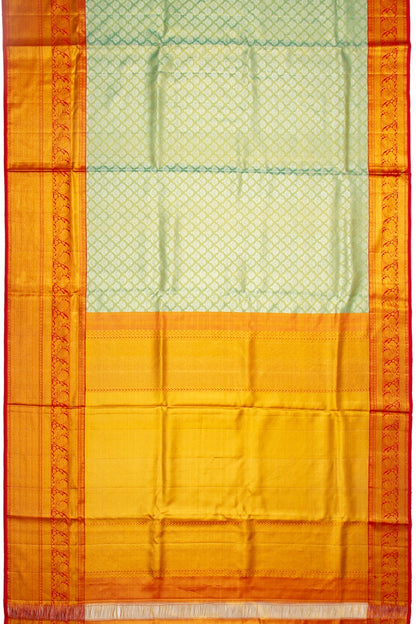 Kanchipuram Tissue Silk Brocade Sea Green Saree