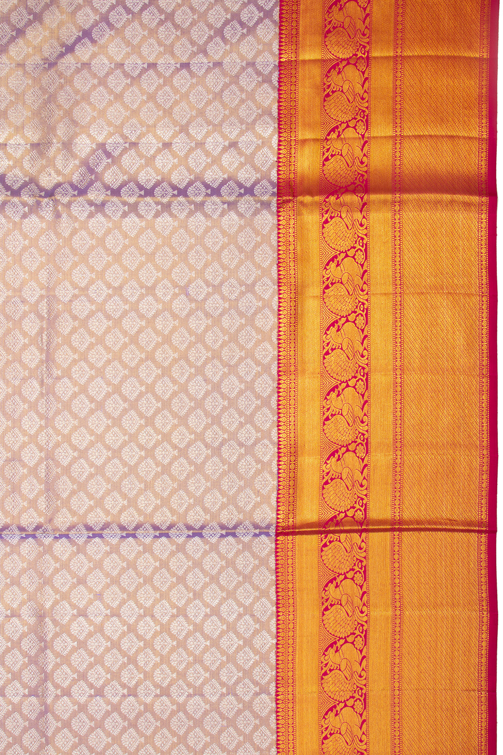 Kanchipuram Silk Tissue Brocade Lavender Saree