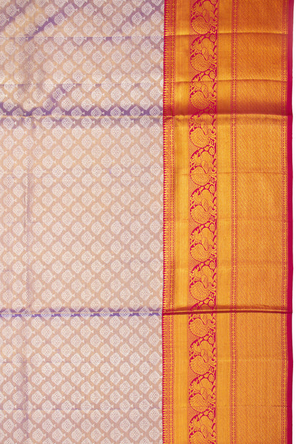 Kanchipuram Silk Tissue Brocade Lavender Saree