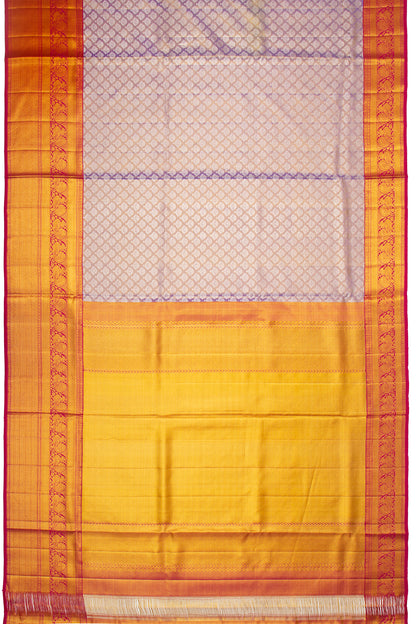 Kanchipuram Silk Tissue Brocade Lavender Saree