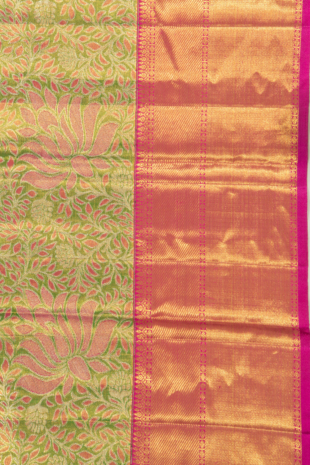 Kanchipuram Silk Tissue Brocade Green Saree