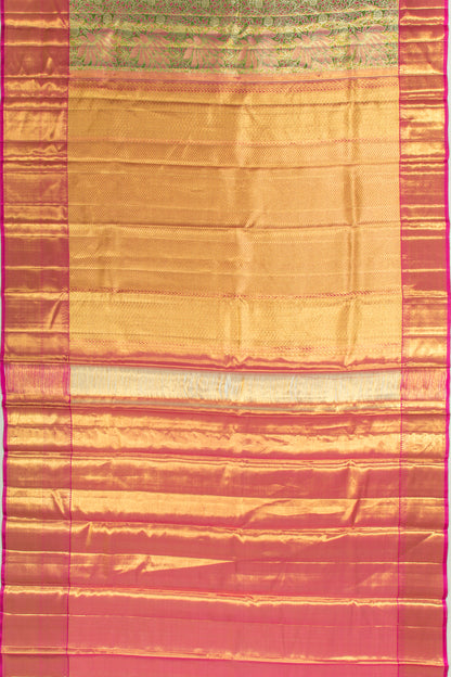 Kanchipuram Silk Tissue Brocade Green Saree