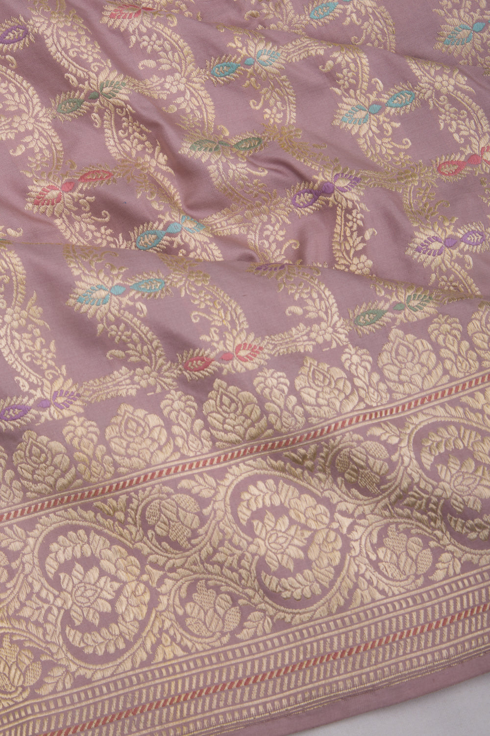 Banarasi Silk Kadwa Jaal Lilac Saree
