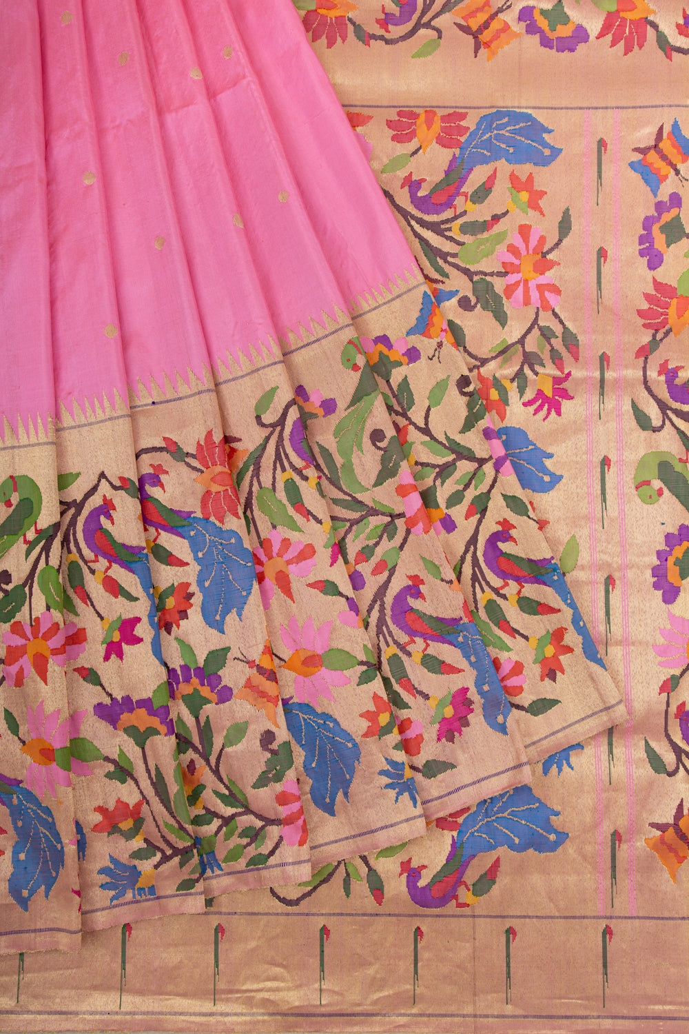 Paithani Silk Butta Baby Pink Saree