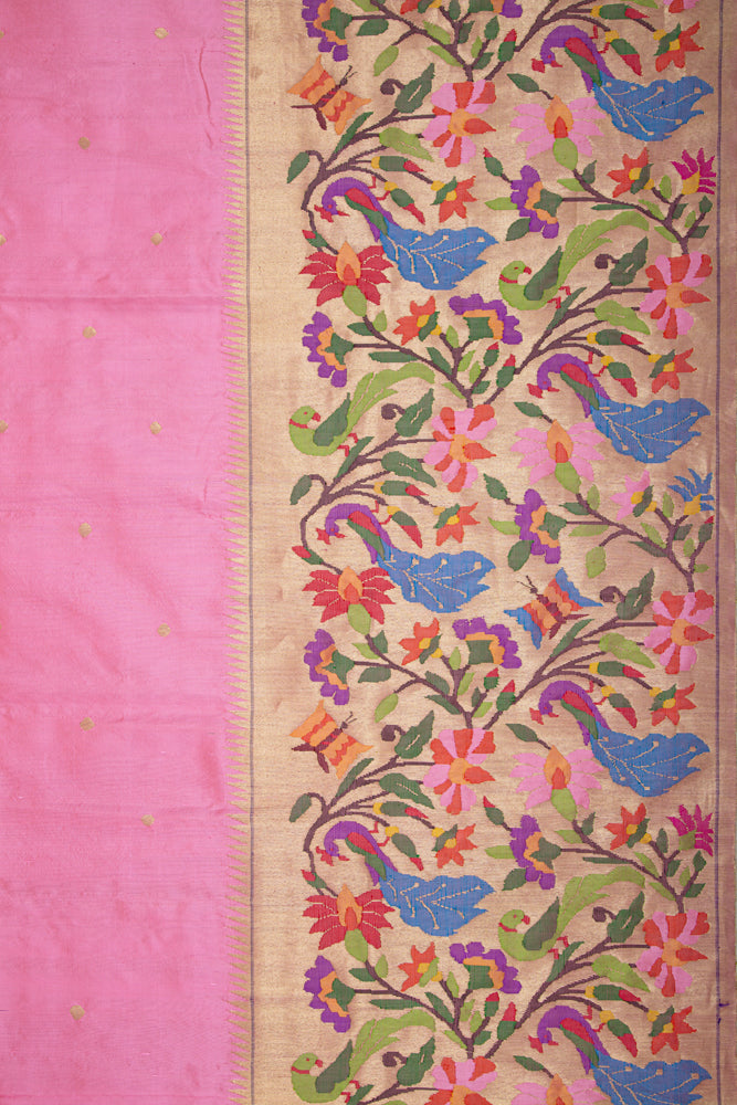 Paithani Silk Butta Baby Pink Saree