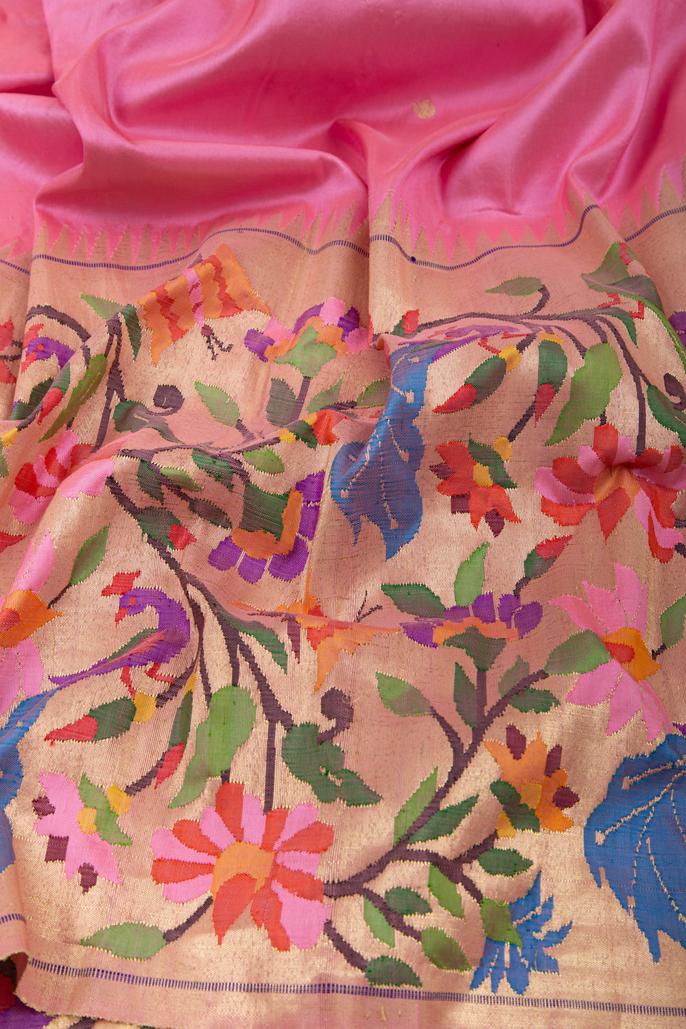 Paithani Silk Butta Baby Pink Saree