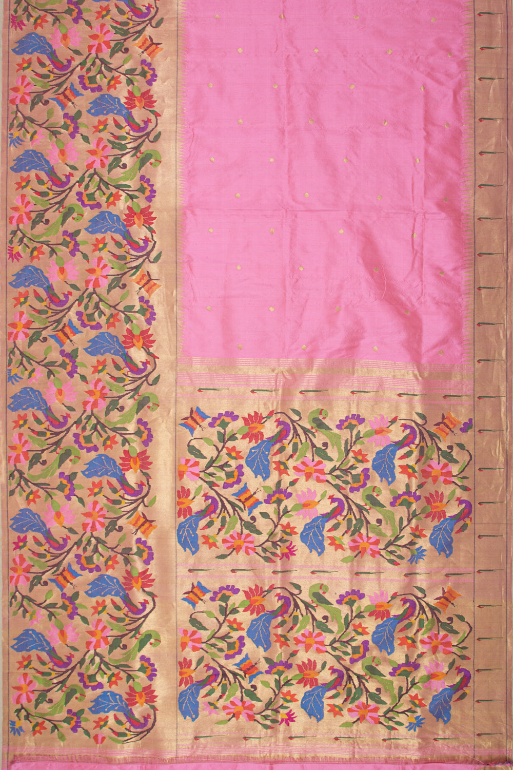Paithani Silk Butta Baby Pink Saree