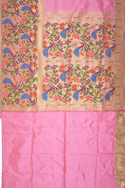 Paithani Silk Butta Baby Pink Saree