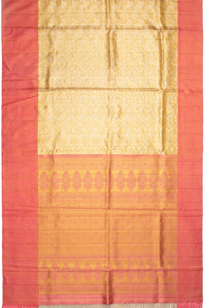 Kanchipuram Silk Tissue Jaal Gold Saree