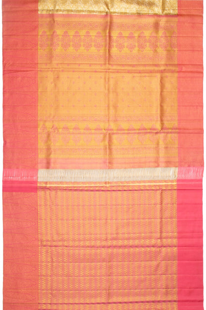 Kanchipuram Silk Tissue Jaal Gold Saree