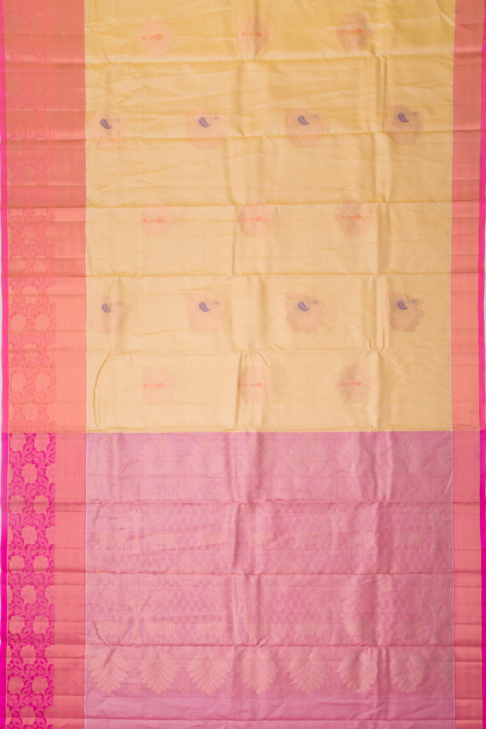 Taranga Kanchi Silk Tissue Butta Cream Saree
