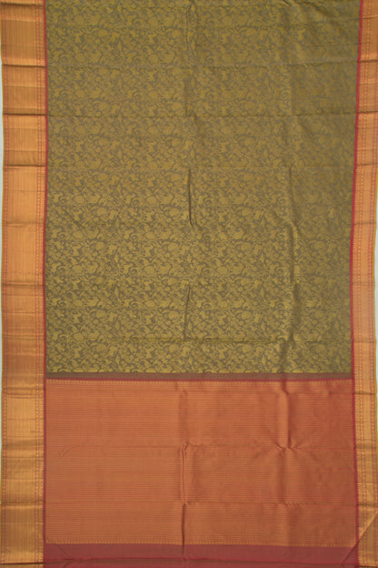 Taranga Kanchi Silk Jaal Mehendi Green Saree