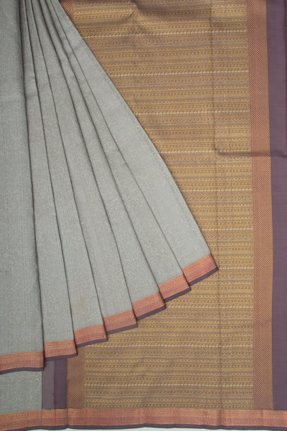 Kanchipuram Silk Jacquard Grey Saree