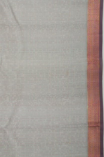 Kanchipuram Silk Jacquard Grey Saree