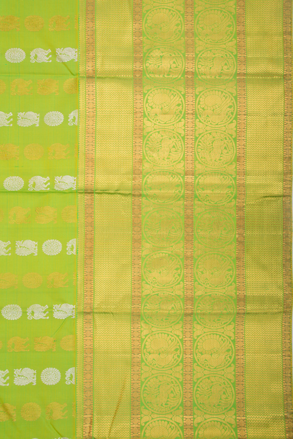 Taranga Kanchi Silk Butta Green Saree