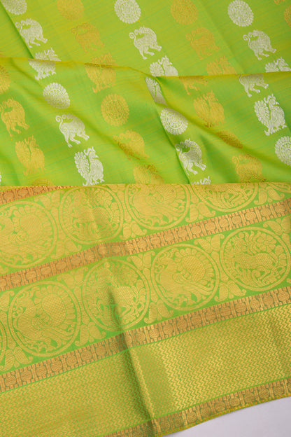 Taranga Kanchi Silk Butta Green Saree