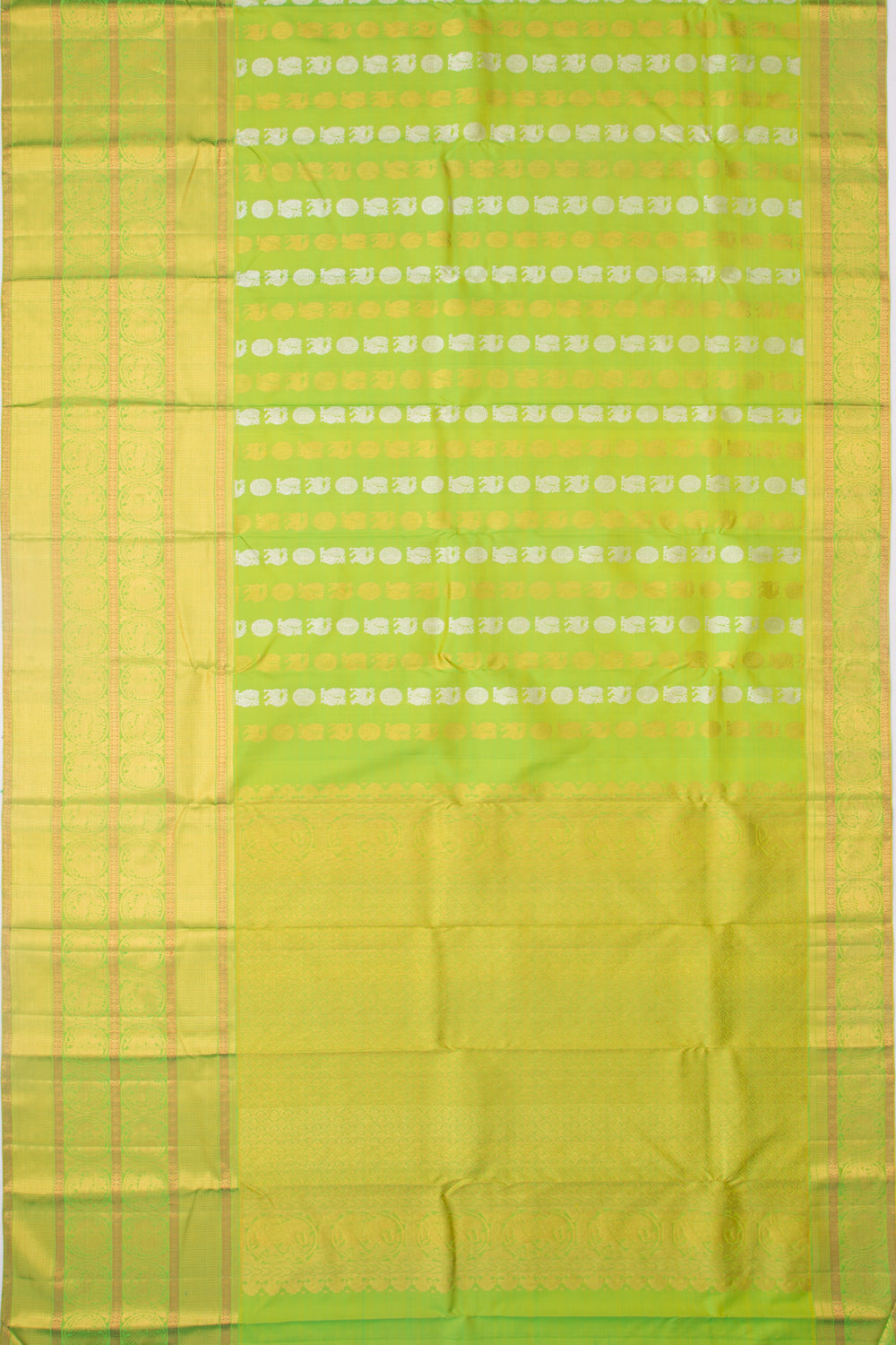 Taranga Kanchi Silk Butta Green Saree