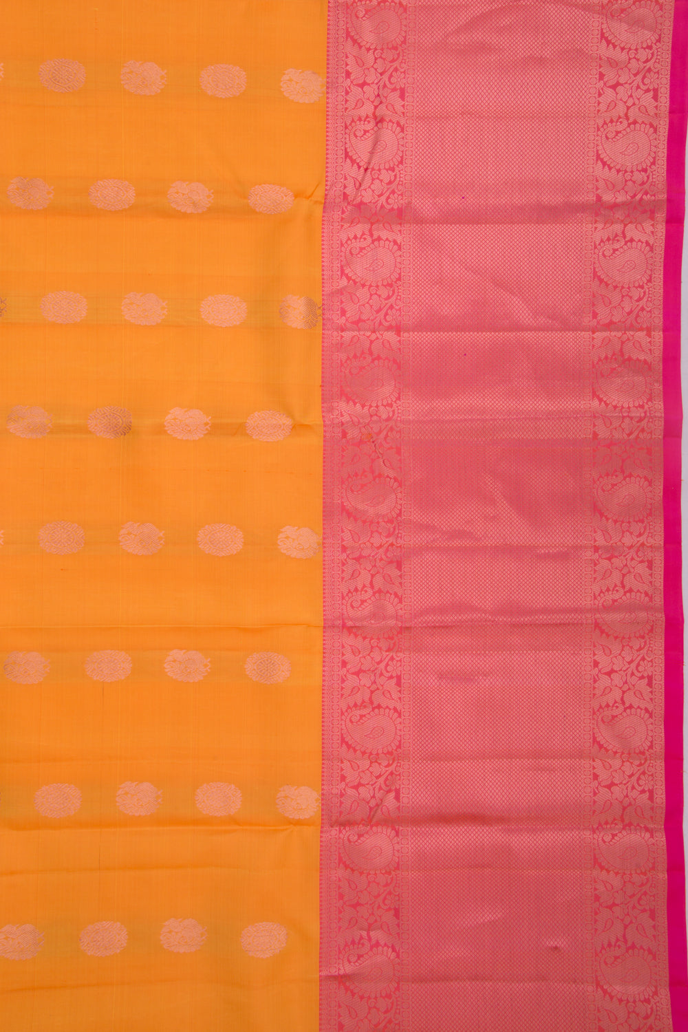 Taranga Kanchi Silk Butta Tangerine Orange Saree