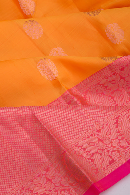 Taranga Kanchi Silk Butta Tangerine Orange Saree