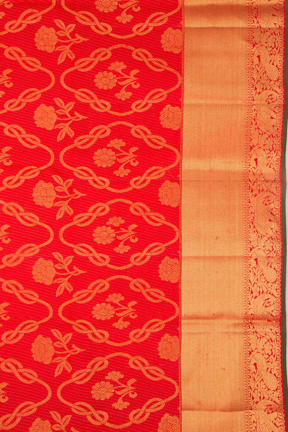 Kanchipuram Silk Brocade Red Saree