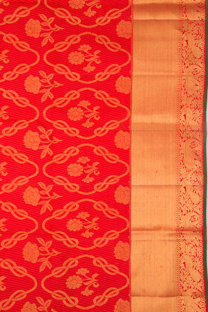Kanchipuram Silk Brocade Red Saree