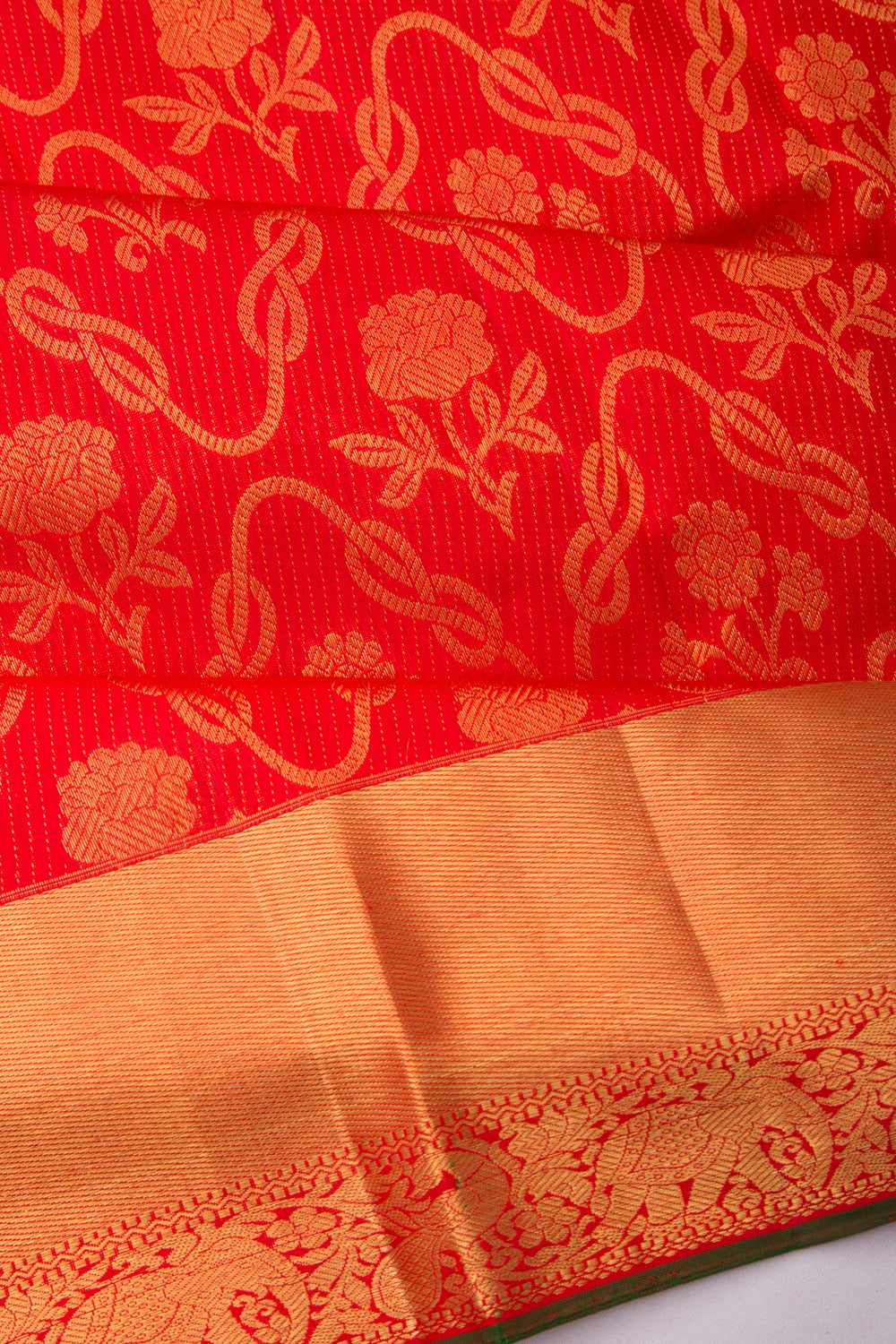Kanchipuram Silk Brocade Red Saree