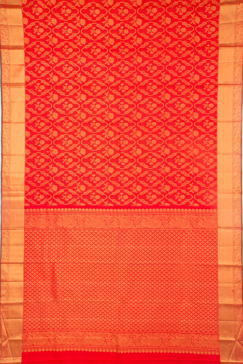 Kanchipuram Silk Brocade Red Saree