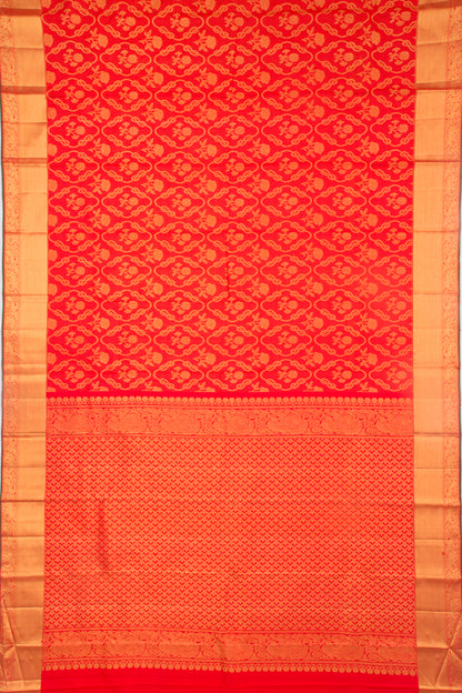 Kanchipuram Silk Brocade Red Saree
