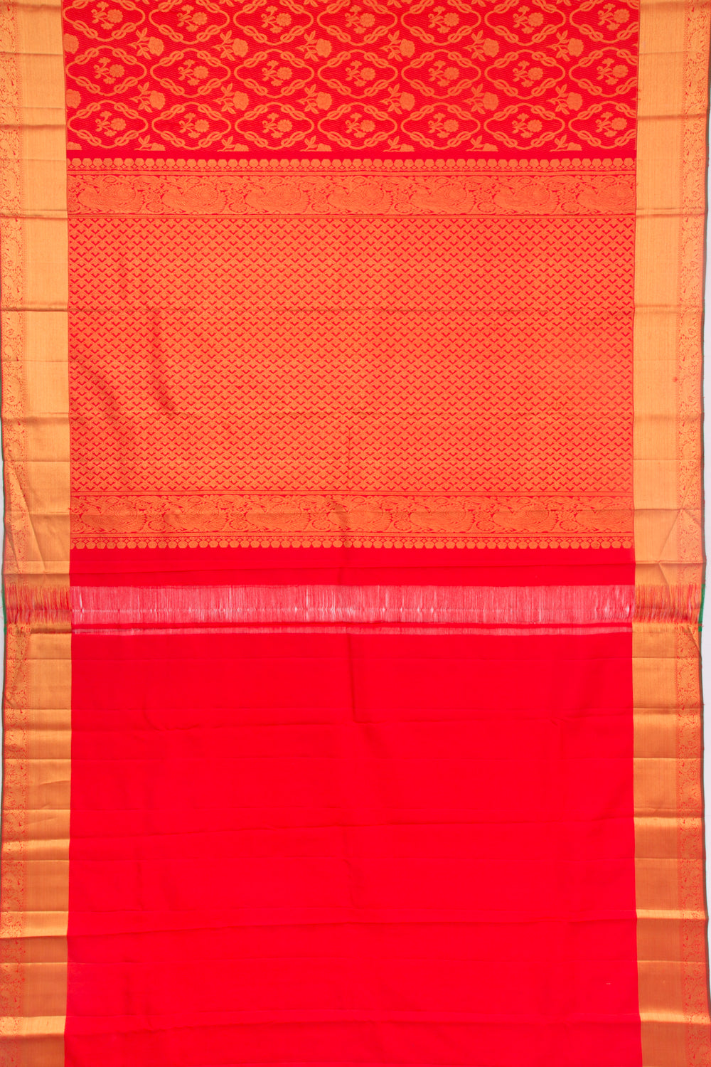 Kanchipuram Silk Brocade Red Saree