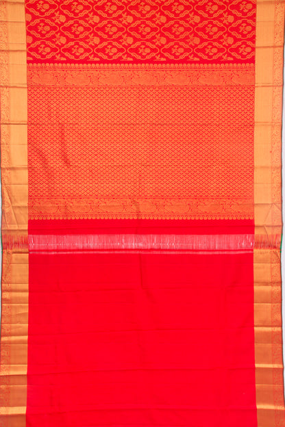 Kanchipuram Silk Brocade Red Saree