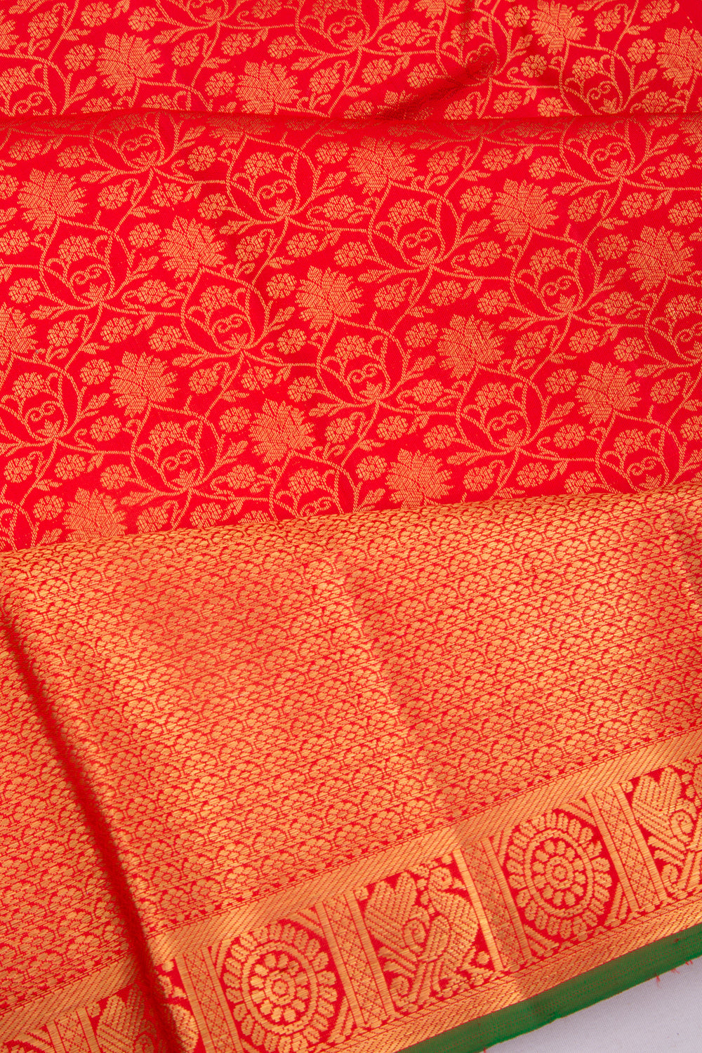 Kanchipuram Silk Jaal Red Saree