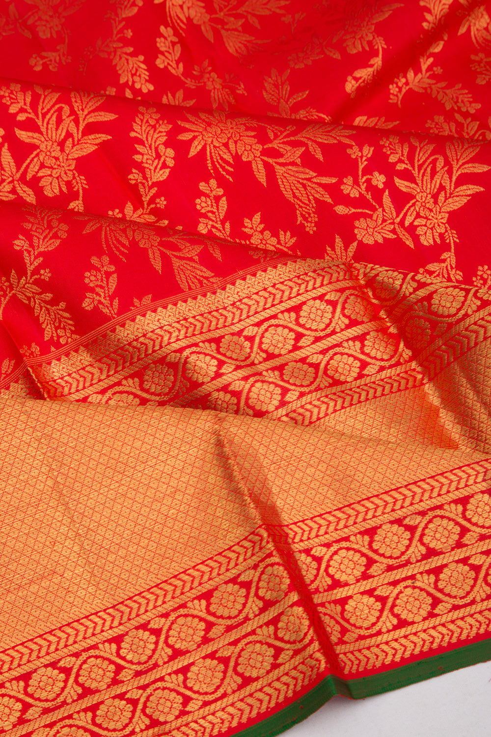 Kanchipuram Silk Brocade Red Saree