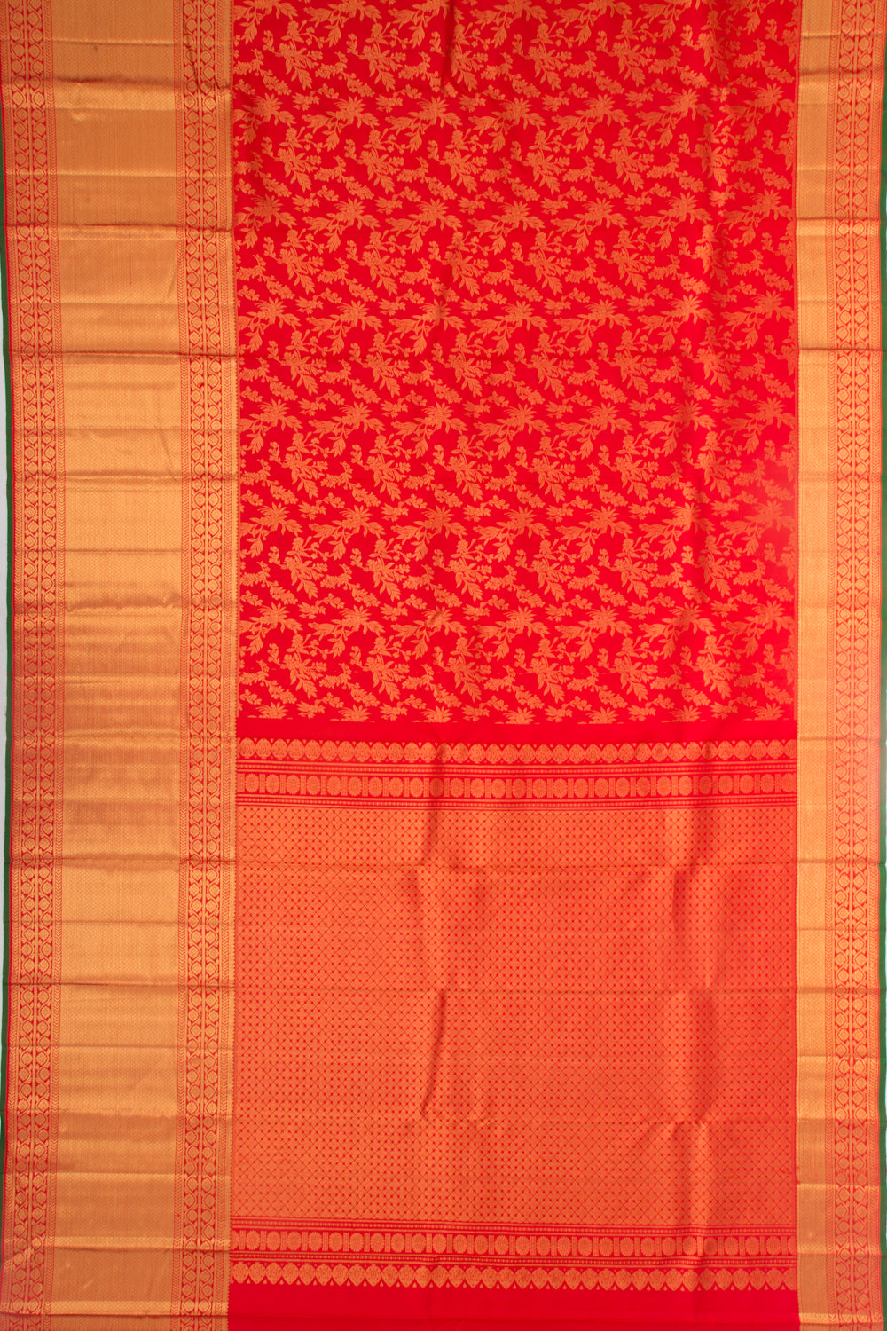 Kanchipuram Silk Brocade Red Saree
