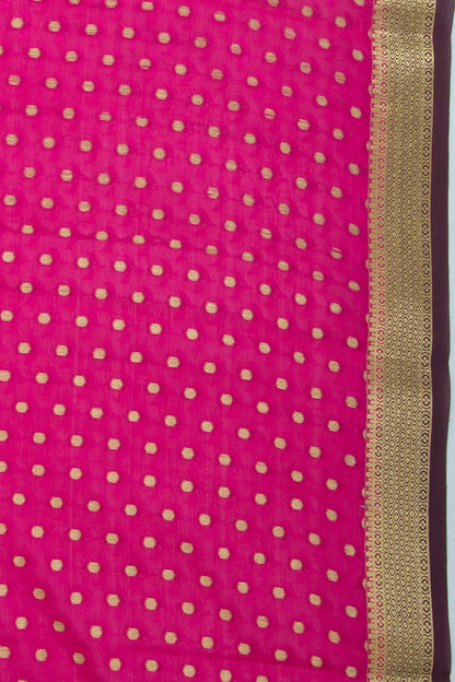 Binny Silk Jacquard And Butta Pink Saree