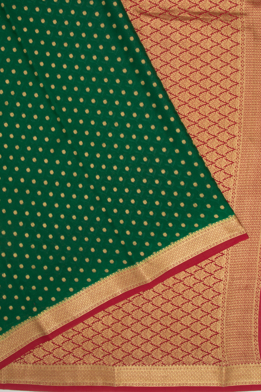Binny Silk Jacquard And Butta Dark Green Saree