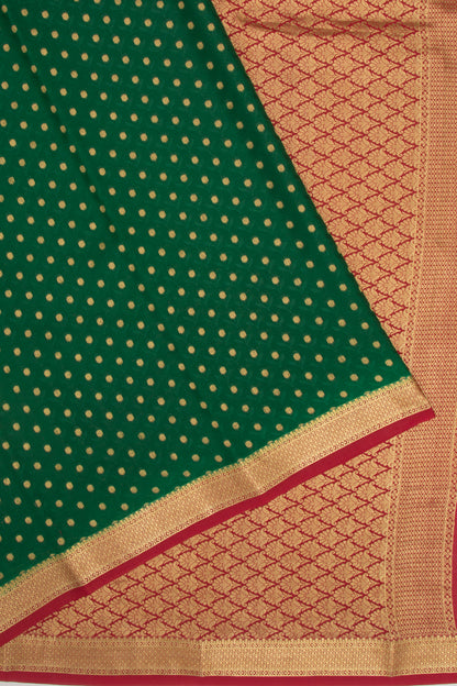 Binny Silk Jacquard And Butta Dark Green Saree