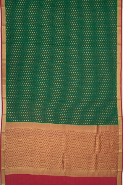 Binny Silk Jacquard And Butta Dark Green Saree