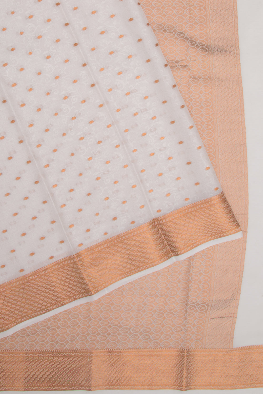 Binny Silk Jacquard And Butta White Saree