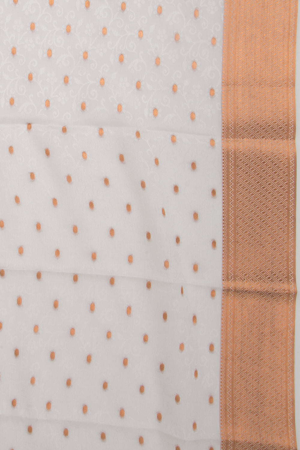 Binny Silk Jacquard And Butta White Saree