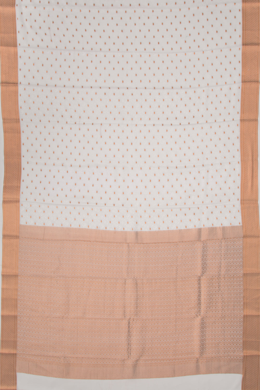 Binny Silk Jacquard And Butta White Saree