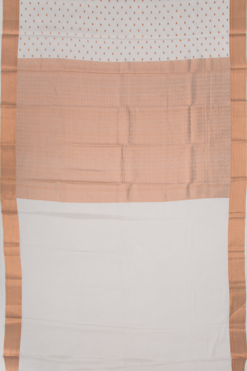 Binny Silk Jacquard And Butta White Saree