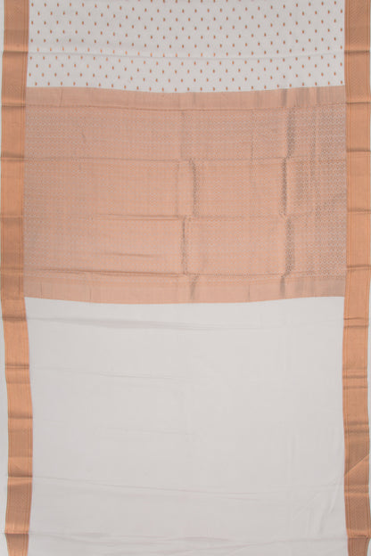 Binny Silk Jacquard And Butta White Saree