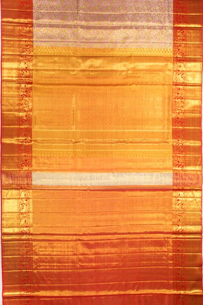 Kanchipuram Silk Tissue Jaal Pink Saree