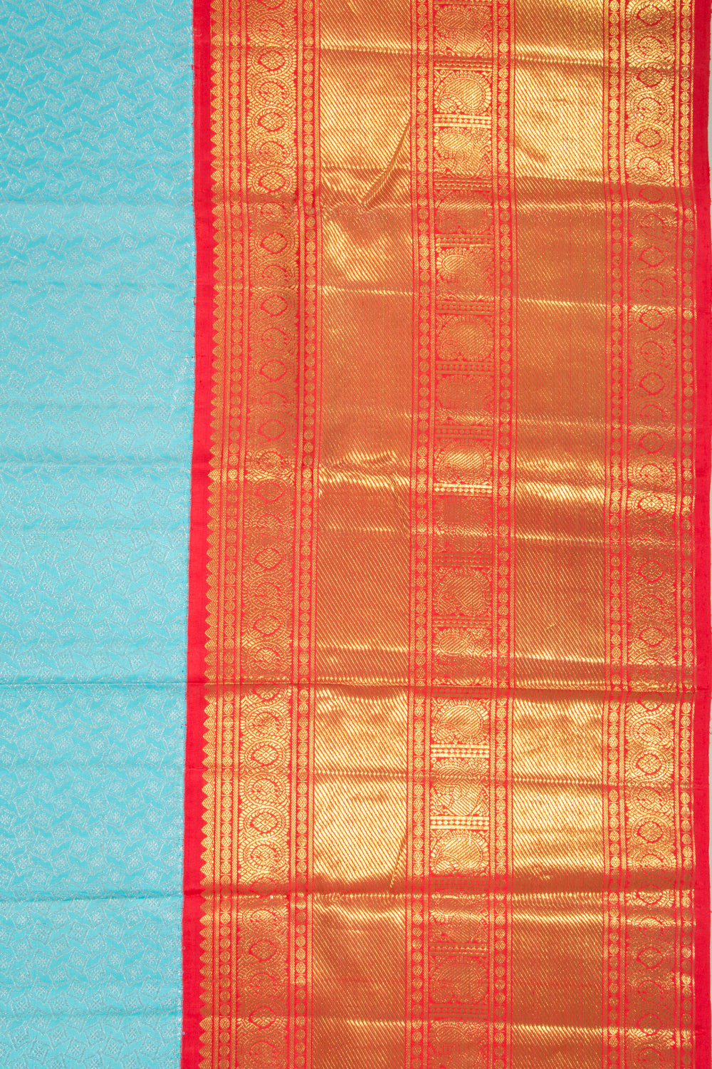 Kanchipuram Silk Brocade Sky Blue Saree