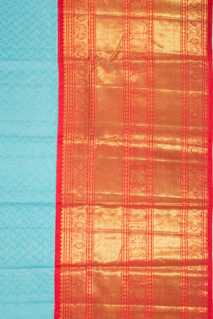 Kanchipuram Silk Brocade Sky Blue Saree