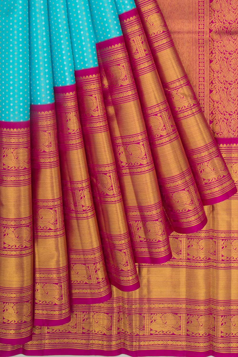 Kanchipuram Silk Butta Sky Blue Saree