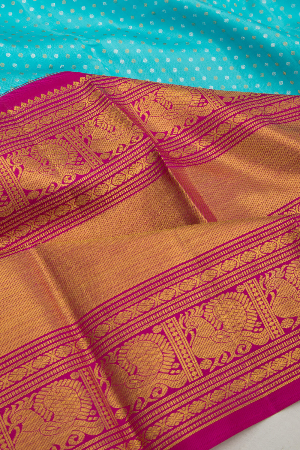 Kanchipuram Silk Butta Sky Blue Saree