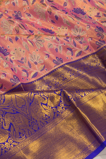 Taranga Kanchi Silk Tissue Brocade Pink Saree