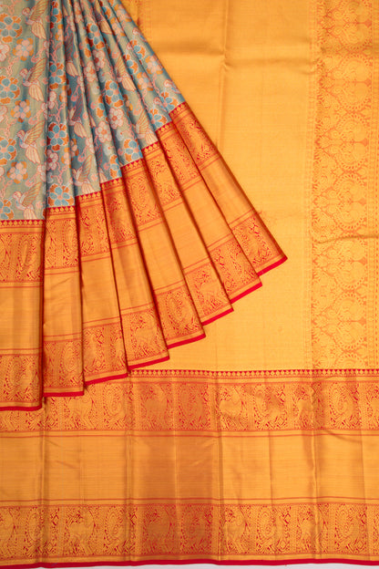 Taranga Kanchi Silk Tissue Brocade Blue Saree